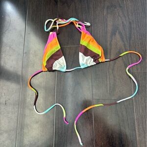 Colorful Striped Bikini Top